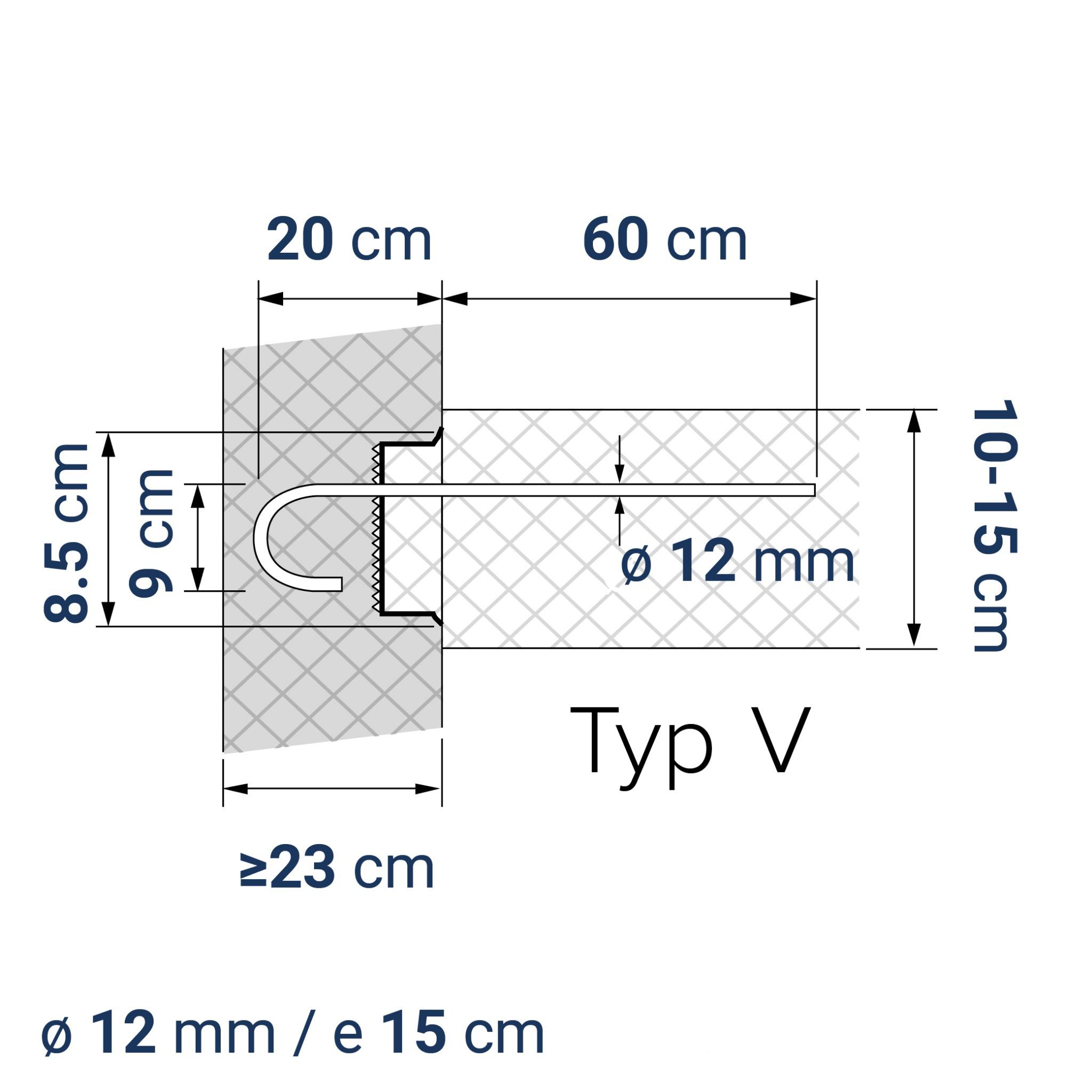 A431000411 7640425419839 BE-BOX® Bewehrungsbox Typ V12-15 h20 lü60 | Variante zu COMAX 41S | 80 cm | 3.96 kg/m